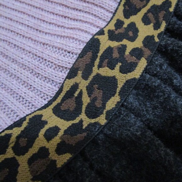 NWT Designer Violeta e Federico girls knit dress sz 10 pink grey leopard Spain - Picture 7 of 15